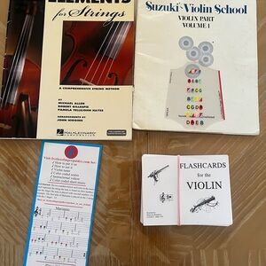 Violin Music Books and Flashcards Set